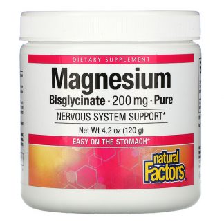 Natural Factors, Magnesium Bisglycinate, Pure, 200 mg, 4.2 oz (120 g)