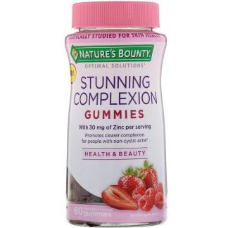 Nature's Bounty, Optimal Solutions, Stunning Complexion, Mixed Berry Flavored, 60 Gummies