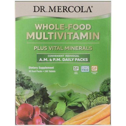 Dr. Mercola, Whole-Food Multivitamin A.M. & P.M. Daily Packs, 30 Dual Packs