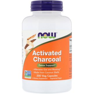 NOW Foods, Activated Charcoal, 200 Veg Capsules