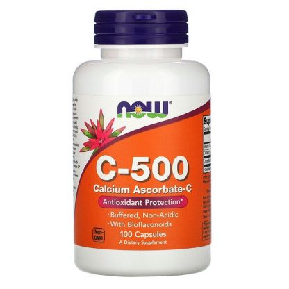 NOW Foods, C-500, Calcium Ascorbate-C, 100 Capsules