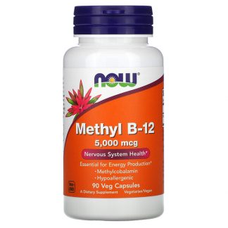 NOW Foods, Methyl B-12, 5,000 mcg, 90 Veg Capsules