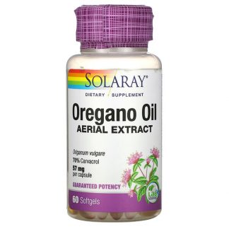 Solaray, Oregano Oil, 70% Carvacrol, 60 Softgels