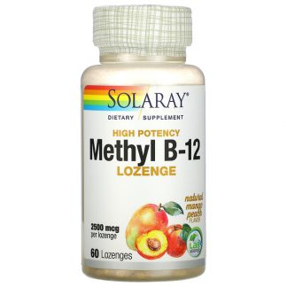 Solaray, High Potency Methyl B-12, Natural Mango Peach, 2,500 mcg, 60 Lozenges