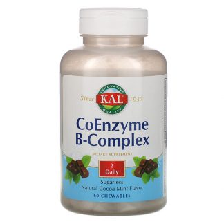 KAL, Coenzyme B-Complex, Natural Cocoa Mint, 60 Chewables