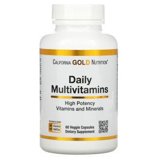 California Gold Nutrition, Daily Two-Per-Day Multivitamins, 60 Veggie Capsules