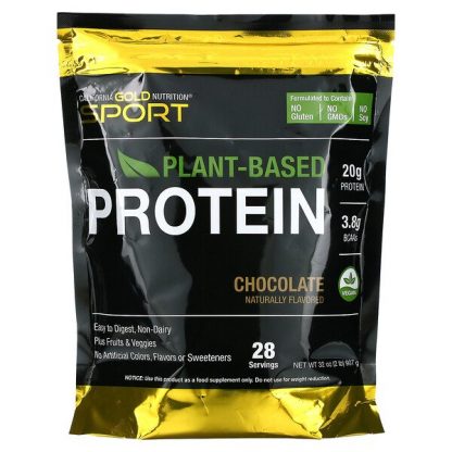 California Gold Nutrition, Chocolate Plant-Based Protein, Vegan, Easy to Digest, 2 lb (907 g)