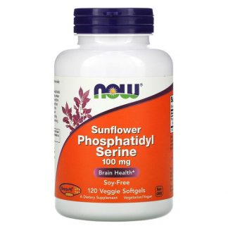 NOW Foods, Sunflower Phosphatidyl Serine, 100 mg, 120 Veggie Softgels