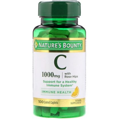 Nature's Bounty, Vitamin C with Rose Hips, 1,000 mg, 100 Coated Caplets