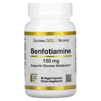 California Gold Nutrition, Benfotiamine, 150 mg, 90 Veggie Capsules