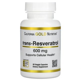 California Gold Nutrition, Trans-Resveratrol, 600 mg , 60 Veggie Capsules