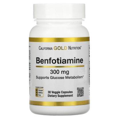 California Gold Nutrition, Benfotiamine, 300 mg, 30 Veggie Capsules