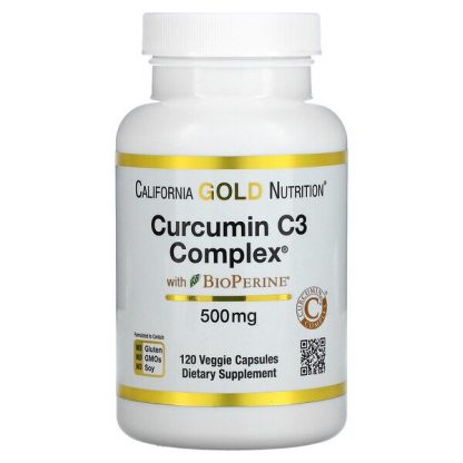 California Gold Nutrition, Curcumin C3 Complex with BioPerine, 500 mg, 120 Veggie Capsules