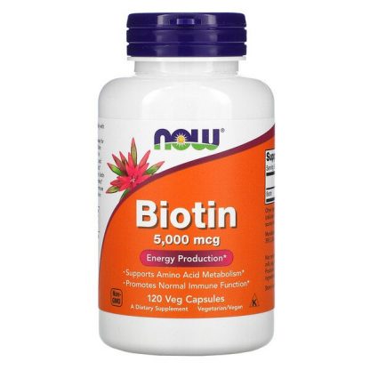 NOW Foods, Biotin, 5,000 mcg, 120 Veg Capsules