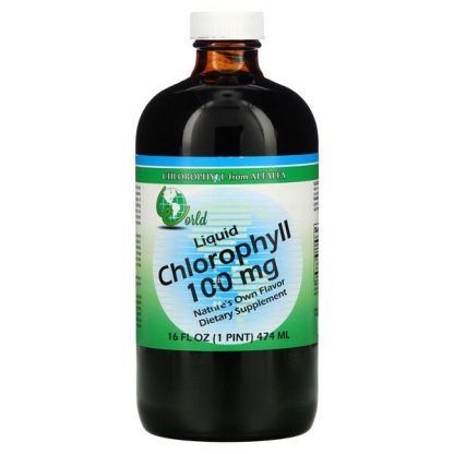 World Organic, Liquid Chlorophyll, 100 mg, 16 fl oz (474 ml)