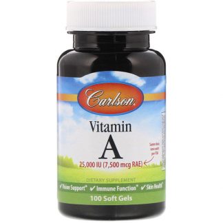 Carlson Labs, Vitamin A, 25,000 IU, 100 Soft Gels