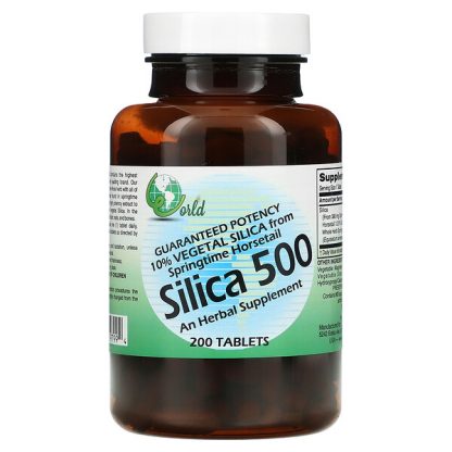 World Organic, Silica 500, 200 Tablets