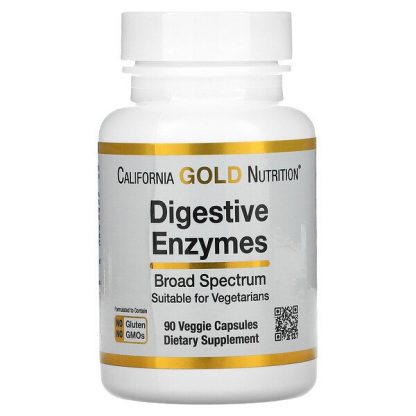 California Gold Nutrition, Digestive Enzymes, Broad Spectrum, 90 Veggie Capsules