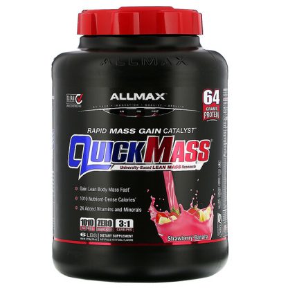 ALLMAX Nutrition, Quick Mass, Rapid Mass Gain Catalyst, Strawberry-Banana, 6 lbs (2.72 kg)