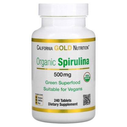 California Gold Nutrition, Organic Spirulina, USDA Organic, 500 mg, 240 Tablets