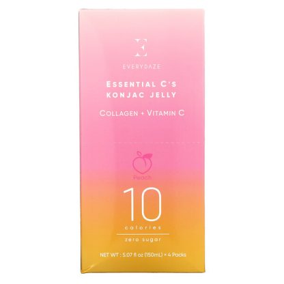 Everydaze, Essential C's Konjac Jelly, Peach, 4 Pouches, 5.07 fl oz (150 ml ) Each