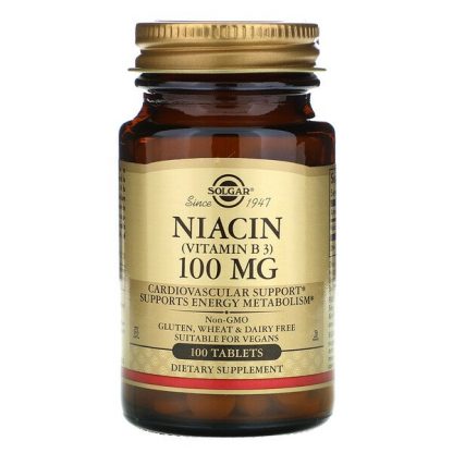 Solgar, Niacin (Vitamin B3), 100 mg, 100 Tablets