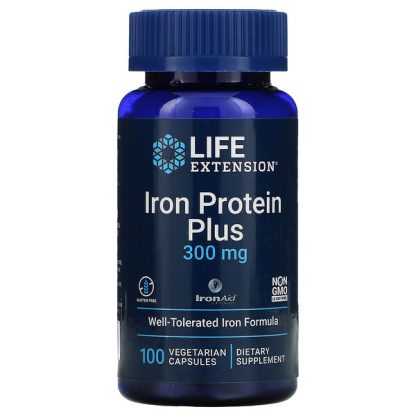 Life Extension, Iron Protein Plus, 300 mg, 100 Vegetarian Capsules