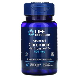 Life Extension, Optimized Chromium with Crominex 3+, 500 mcg, 60 Vegetarian Capsules