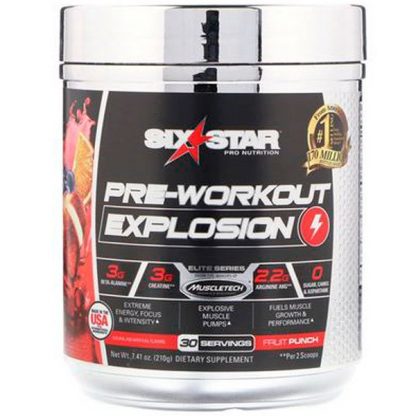 Six Star, Pre-Workout Explosion, Fruit Punch, 7.41 oz (210 g)