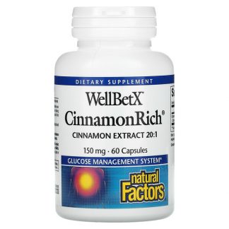 Natural Factors, WellBetX, CinnamonRich, 150 mg, 60 Capsules