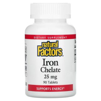 Natural Factors, Iron Chelate, 25 mg, 90 Tablets