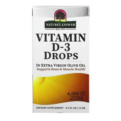 Nature's Answer, Vitamin D-3 Drops, 100 mcg (4,000 IU), 0.5 fl oz (15 ml)