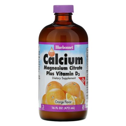 Bluebonnet Nutrition, Liquid Calcium Magnesium Citrate Plus Vitamin D3, Natural Orange Flavor, 16 fl oz (472 ml)