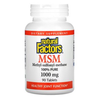 Natural Factors, MSM, 1,000 mg, 90 Tablets