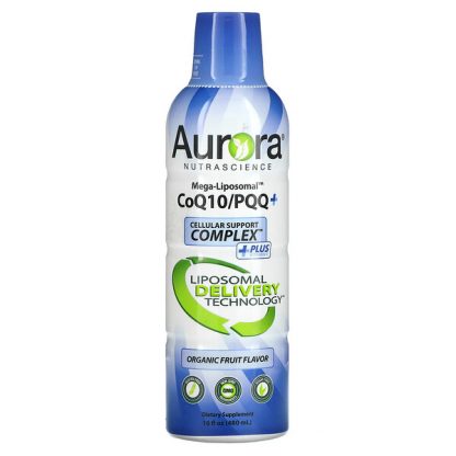 Aurora Nutrascience, Mega-Liposomal CoQ10/PQQ+, Organic Fruit, 16 fl oz (480 ml)