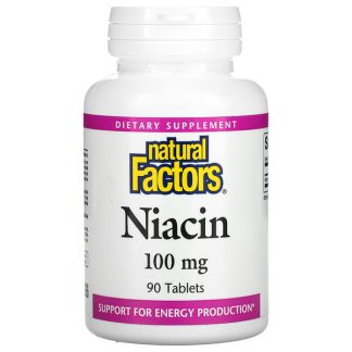 Natural Factors, Niacin, 100 mg, 90 Tablets