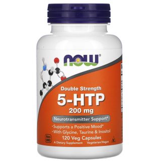 NOW Foods, 5-HTP, Double Strength, 200 mg, 120 Veg Capsules