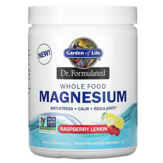 Garden of Life, Dr. Formulated, Whole Food Magnesium Powder, Raspberry Lemon, 14.9 oz (421.5 g)