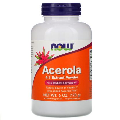 NOW Foods, Acerola 4:1 Extract Powder, 6 oz (170 g)