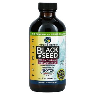 Amazing Herbs, Premium Black Seed, 100% Pure Cold-Pressed Black Cumin Seed Oil, 8 fl oz (240 ml)