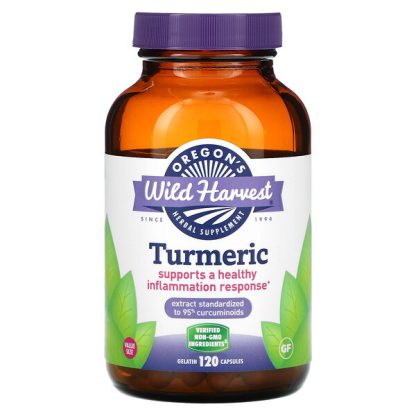 Oregon's Wild Harvest, Turmeric, 120 Gelatin Capsules