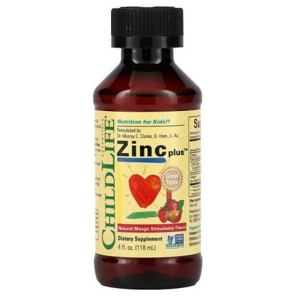 ChildLife, Essentials, Zinc Plus, Natural Mango Strawberry , 4 fl oz (118 ml)