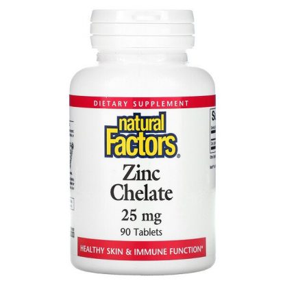 Natural Factors, Zinc Chelate, 25 mg, 90 Tablets