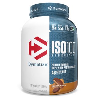 Dymatize Nutrition, ISO100 Hydrolyzed, 100% Whey Protein Isolate, Chocolate Peanut Butter, 3 lb (1.4 kg)