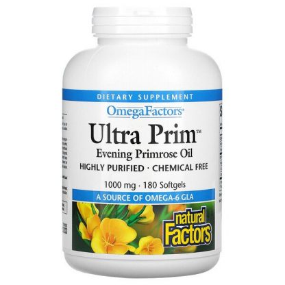 Natural Factors, OmegaFactors, Ultra Prim, Evening Primrose Oil, 1000 mg, 180 Softgels