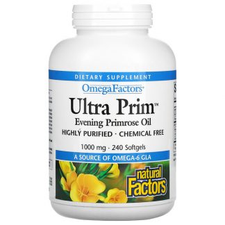 Natural Factors, OmegaFactors, Ultra Prim, Evening Primrose Oil, 1000 mg, 240 Softgels