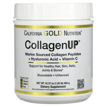 California Gold Nutrition, CollagenUP, Marine Hydrolyzed Collagen + Hyaluronic Acid + Vitamin C, Unflavored, 16.37 oz (464 g)