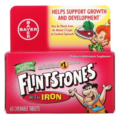 Flintstones, Children's Multivitamin with Iron, Fruit Flavors, 60 Chewable Tablets