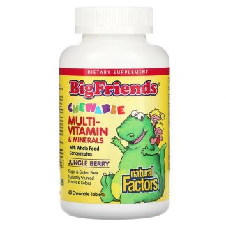 Natural Factors, Big Friends, Chewable Multi-Vitamin & Minerals, Jungle Berry, 60 Chewable Tablets