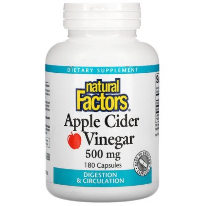 Natural Factors, Apple Cider Vinegar, 500 mg, 180 Capsules